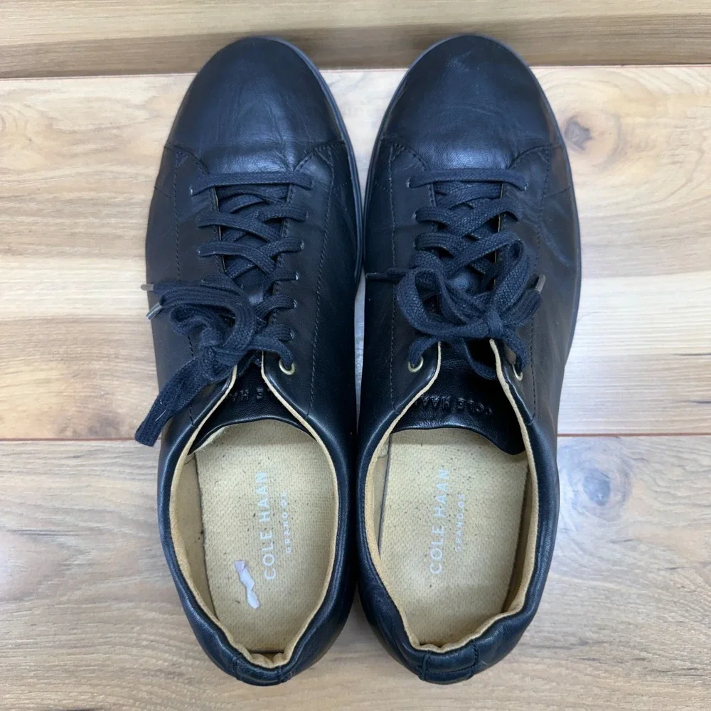 Cole Haan Grand Cross Court Mens 11.5 M Black Leather Light Weight‎ Sneakers